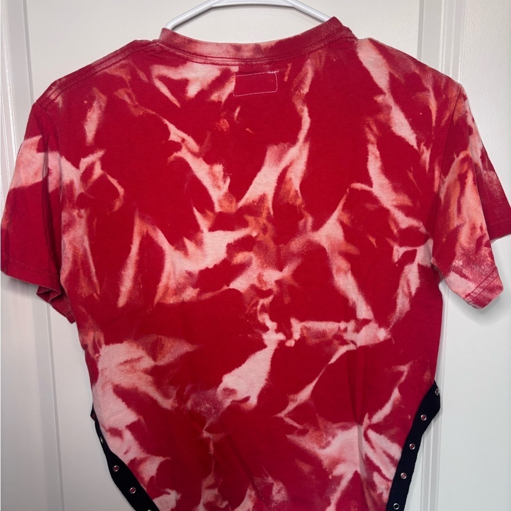 Kampus Kustoms Red and White Ohio State Tie-Dye Tee - Picture 7 of 7